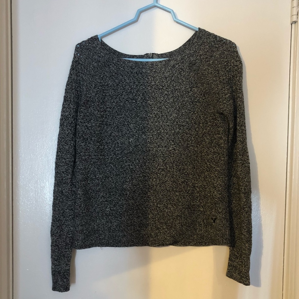 Grey American Eagle Zipper sweater